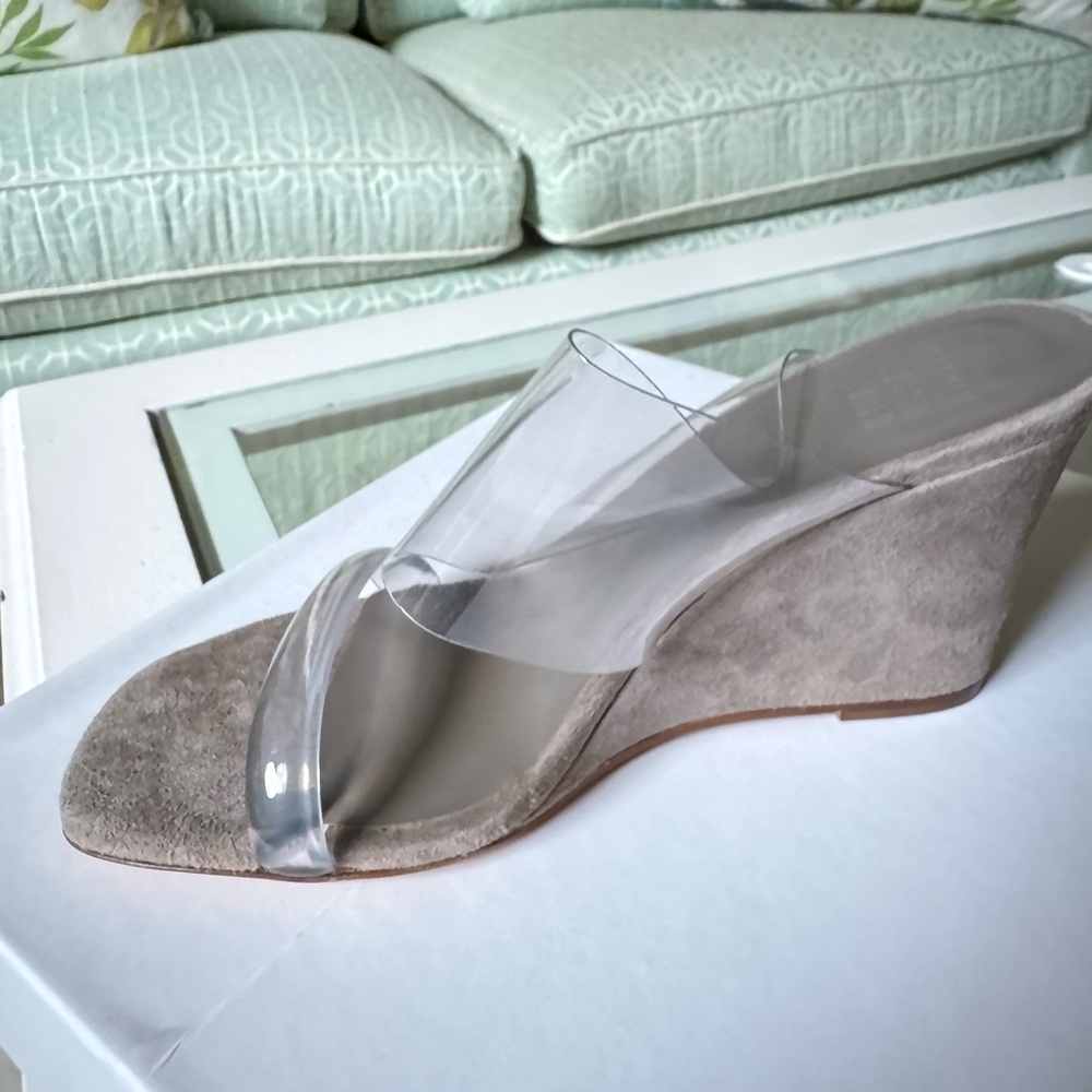 Maryam Nassir Zadeh Clear and Beige Wedge Sandals